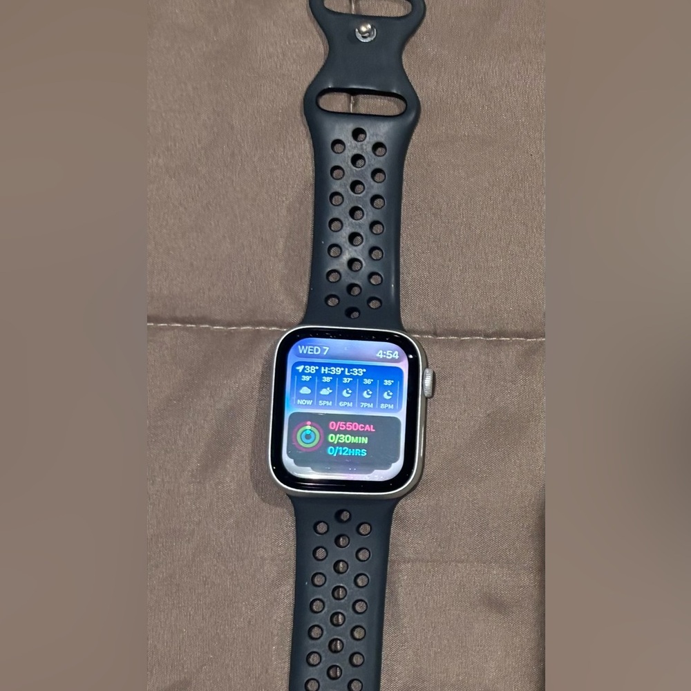 Apple Smartwatch with Black Perforated Band